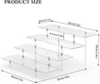 Acrylic Display Riser Stand Shelf Clear 4 Tier Cupcake Stand Perfume Display Holder Figures Desktop Decoration Organizer Showcase Toys Retail Display Rack Candy Dessert Buffet 4 Steps Collection (3 PACKS)
