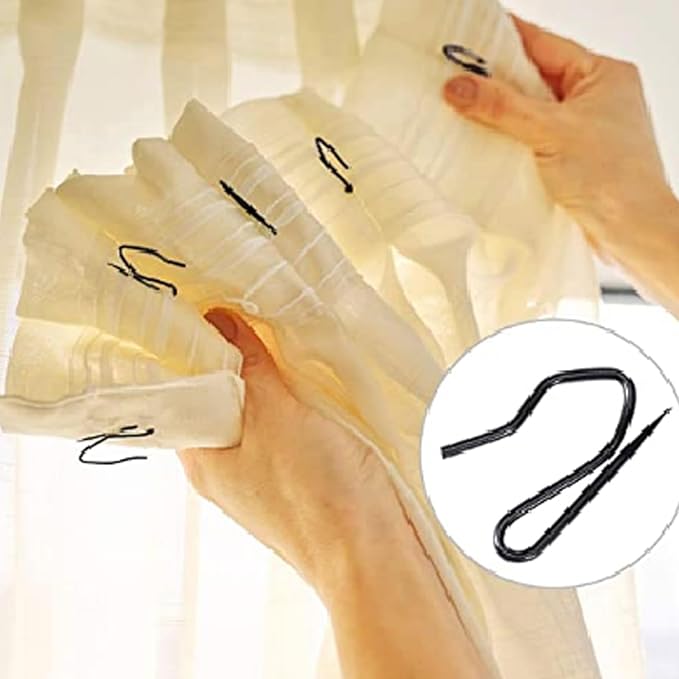 Hotop 60 Pieces 1.65 Inch Metal Drapery Curtain Rings Curtain Hanging Rings and 60 Pieces Metal Curtain Drapery Pin Hooks for Window Door Shower Curtain (Champagne Gold)