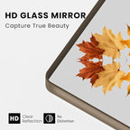 Bronze Bathroom Mirror 48x30 Inch, Brushed Bronze Metal Frame Mirror for Wall, Rounded Rectangle Bathroom Vanity Mirror with Tempered Glass, Anti-Rust, Horizontal/Vertical