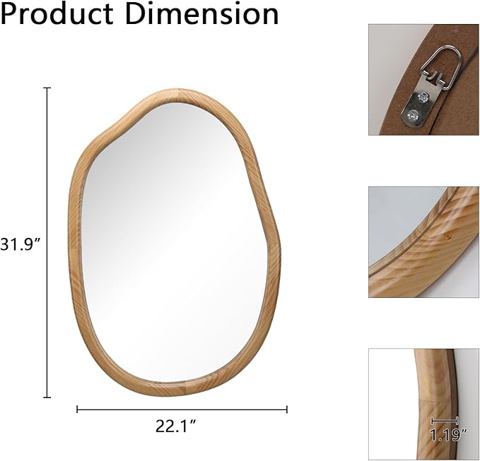Irregular Mirror for Bathroom Vanity & Wall Decor - Asymmetrical Wall Mirror