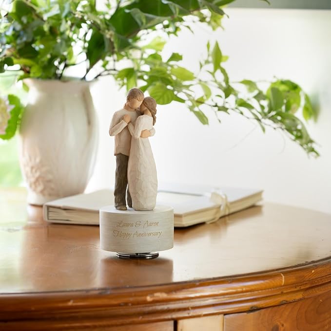 Willow Tree Promise Musical, Plays Pachelbel's Canon in D Major, Hold Dear The Promise of Love, Gift for Bridal Shower, Wedding, Anniversary, Valentine's Day, Sculpted Hand-Painted Musical Figure