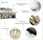 LevvArts Large 3 Piece New York City Canvas Wall Art Modern Black and White NYC at Gold Sunset Picture Prints Cityscape Skyline Poster Framed for Home Office Living Room Decor