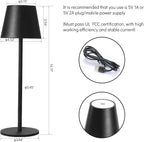 Maksone 2 Pack RGB Cordless Table Lamp, 6600mWh Rechargeable Battery Desk Lamp, 3000K Stepless Dimming and Led Color Changing Night Light, IP54 Waterproof Outdoor Portable Lamp for Patio (Black)