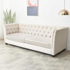 Yates Home PU Leather Couch Sofa Cushion Slipcover Water-Proof Elastic Chair RV Seat Covers Loveseat Slip Cover for Settee Seater Replacement in Living Room（2 Piece Large Sofa Cushion Covers,Ivory