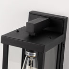 mirrea 11" Classic Outdoor Wall Sconce 1 Light in Matte Black Rectangular Metal Frame and Clear Glass Shade Waterproof Porch Light Patio Light Pack of 2
