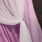 Kertnic Luxurious Bed Canopy for Girls & Adults - Double Layer Princess Canopy with Lace, Round Dome Mosquito Netting for Queen/King Bed Tent (Purple)