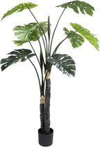 59in Artificial Monstera Deliciosa Trees with Pot, 4.9 Feet Fake Trees for Indoor Outdoor Home, Office Decor