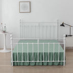 Bed Skirt King Size Ruffled Bed Skirts with Split Corners,14 Inch Drop Dust Ruffle Bed Skirt with Platform, King, 14 Inch, Sage Green