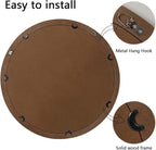 24 Inch Rustic Round Mirror - Farmhouse Vintage Bathroom Vanity Mirror, Wall-Mounted Round Mirrors for Bathroom Sink, Bedroom & Living Room and Framed Decorative Restroom Mirror