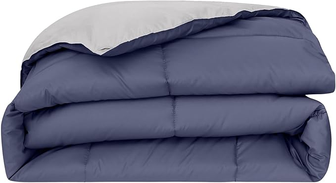 Modern Threads Down Alternative Reversible Comforter Deep Blue/Silver Queen
