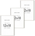 HAUS AND HUES 12x18 Picture Frames For Wall - Set Of 3 Poster Frames 12x18, Picture Frames 12x18, Poster Frame Set Of 3, 12x18 Frames, Frames 12 X 18, Photo Frames 12x18 (White Frame)