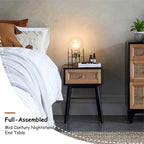 COZAYH Fully-Assembled Modern Farmhouse Clean-Lined Nightstand, End Table with 1 Drawer, Black