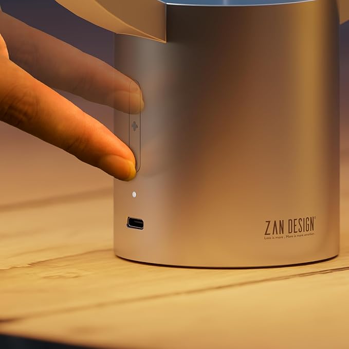 Table Lamp for Bedroom - Balance Lamp,Bedside Lamp with Touch Dimmer,Nightstand Lamp,3 Level Brightness Rechargered Night Light for Home,Office,College Dorm (Silver)