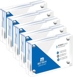 Mini Picture Frame 2.5x3.5 inch Clear Acrylic Magnetic Photo Business Card Frame 20mm Thick Double Sided Wallet Size Desktop Display Frames for Office Home Decor Photos Cards (5 Pcs)