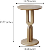 Solid Wood End Table with Sturdy U-Shaped Legs, Modern Side Table for Living Room & Bedroom, Natural Ash Wood, Easy Assembly (15.75" L x 15.75" W x 23.62" H)