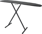 54" Full-Size Adjustable Ironing Board w/Thick Pad Cover, Leg Locking System, Foldable and Collapsible, Heavy-Duty Alloy Steel Construction, Space Saving Design - Charcoal