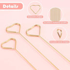 Picture Holders for Centerpieces,40Pcs Gift Card Holder Picks,Metal Photo Holders for Centerpieces,Sticks for Flower Bouquet Wedding Party Birthday (Heart Shaped)