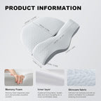 Memory Foam Neck Pillows Combo for Sleeping, Cervical Neck Pillow for Pain Relief, Neck Support Pillow Neck Roll Pillow for Bed (White-Upgrade Version)