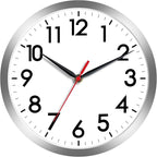 AKCISOT Wall Clock, Modern Small Wall Clocks Battery Operated 8 Inch, Silent Non-Ticking Analog Classic for Office, Home, Bathroom, Kitchen, Bedroom, School(Silver)