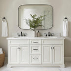 ANDY STAR Black Oblong Mirror, 36x48 Inch Black Oval Mirror for Bathroom with Stainless Steel Metal Frame, Wall Mouned for Bathroom, Living Room, Entryway