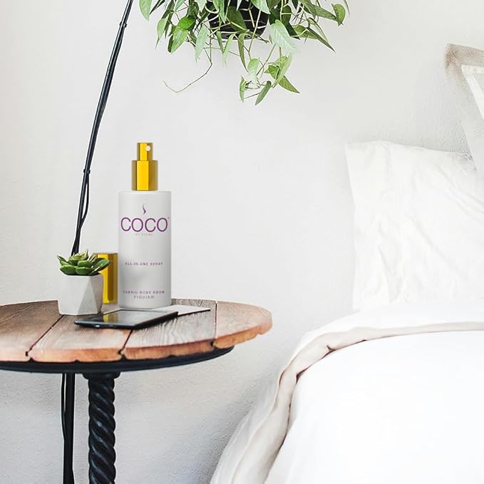 COCO by Stone 5oz All-in-One Spray (Figuier) Shake & Spray Formula for Fabric, Pillows, Interiors, Clothing, Home Fragrance Accessories, Room Perfume, Room Deodorizer, Vegan & Cruelty-Free