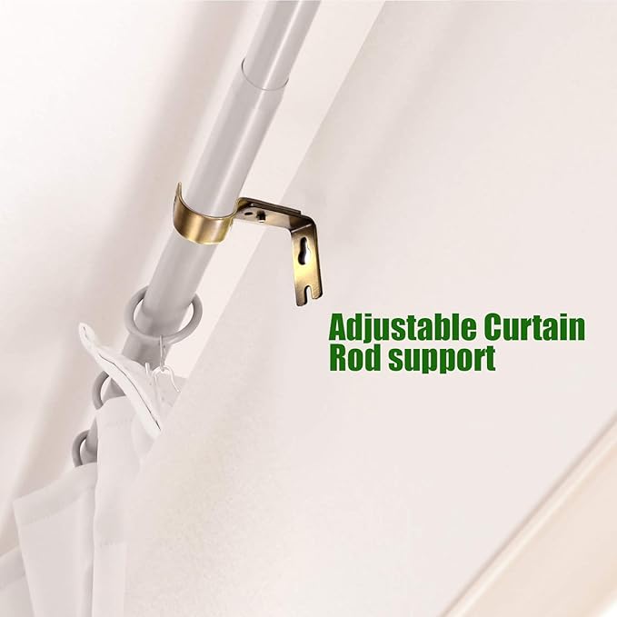 Frienda 6 Pcs Curtain Rod Brackets Adjustable Holder Wall for 1 Inch Diameter Curtain Rod General Bracket Hooks with Screws (Green Bronze)