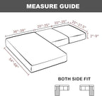 Yates Home Sectional Couch Covers 3 Piece Sofa Cushion Covers for L Shape Couch PU Leather Separate Cushions Couch Chaise Slip Cover for Both Left/Right Sectional Couch(2 Seater + 1 Chaise,Chocolate)