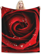 HGOD DESIGNS Red Rose Throw Blanket Ultra Soft Warm All Season Rose Decorative Fleece Blankets for Bed Chair Car Sofa Couch Bedroom 40"X50"