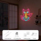 Ramen Cat Neon Sign for Wall Decor, Cute Cat Neon Sign Ramen LED Signs for Wall Art Decor Restaurant Home Bar Kitchen Dining Bedroom Art Decor Christmas Gifts
