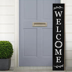Welcome Wooden Porch Sign 47.2"H Front Door Rustic Standing Large Welcome Porch Sign for Home Front Porch Decor Rustic Wall Decor Home Farmhouse Yard Door Decorations -Black Porch Decor