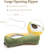 Buckwheat Pillow for Sleeping, Adjustable Firm Support Neck Roll Pillow, Cervical Pillow for Back Sleepers, Cylinder Buckwheat Hull Pillow, Patchwork Orange Yellow Green Pillowcase,16x5