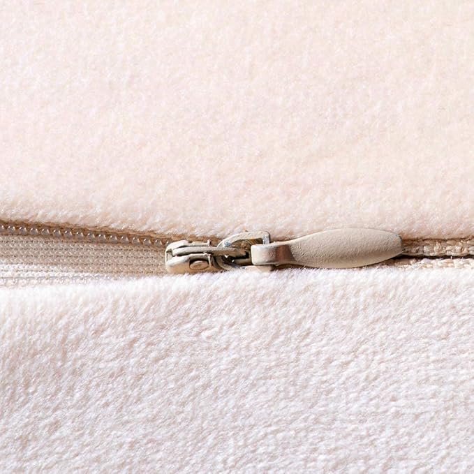 Couch Pillow Covers 16x16 Cream: 2 Pack Cozy Soft Velvet Square Throw Pillow Cases for Farmhouse Home Decor