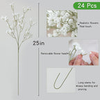 mizii 24 Pcs Babys Breath Artificial Flowers Bulk 25in Real Touch Faux Baby Breath White Flowers Fake Babies Breath Flower Decoration for Wedding Bouquet Flores Vase Tables Centerpieces Decor