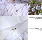 Bed Pillows (Queen Size) (Pillow Set of 2) Soft Down Luxurious Hotel Collection Gusseted Square Perfect Comfortable Soft Supportive Stomach Side Back-Sleepers Extraordinary Pain Relief