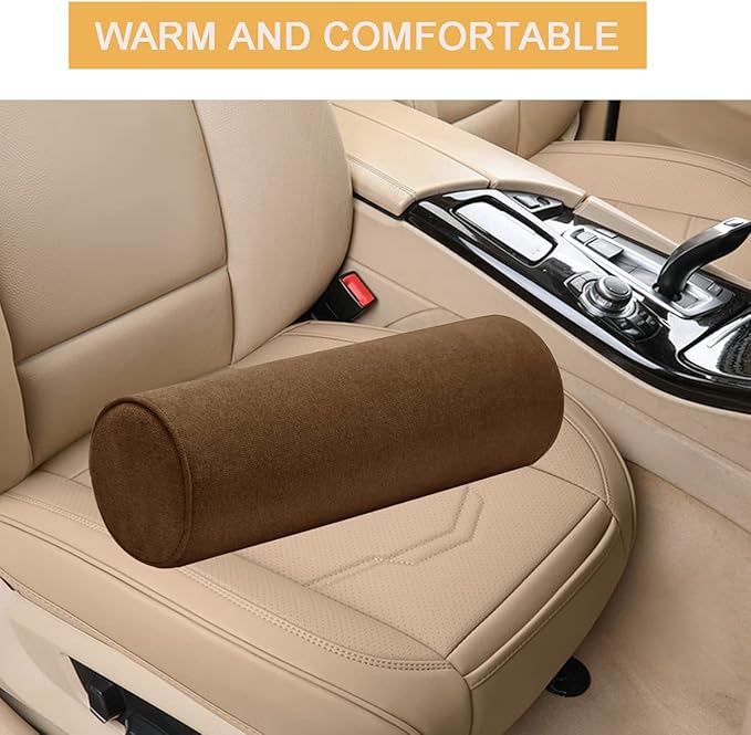 Cylinder Round Memory Foam Support Pillows 17.8X6 Cervical Neck Roll Pillow with Pillowcase Soft, Comfortable and Breathable for Sleeping, Chair, Car, Sofa，Travel Coffee