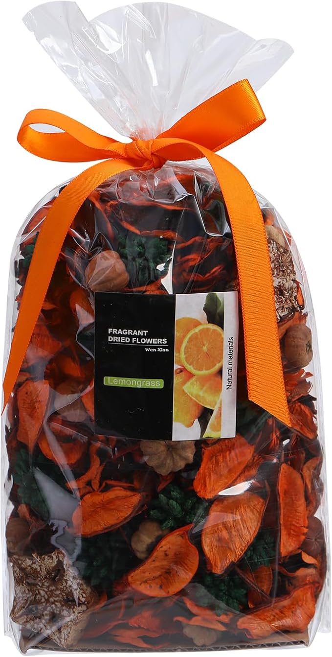 Fall Potpourri Bags, Oranges Scented Dried Flowers, Autumn Potpourri Bowl Vase Filler Decorative, Citrus Fragrance for Bathroom, Home Decor Fragrance Sachet Petal (Orange)