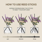COCODOR Lavender Reed Diffuser/April Breeze/6.7oz/1Pack / Home Fragrance Scent Essential Oil Stick Diffuser for Bedroom Bathroom Home Décor