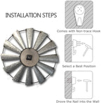 Mrocioa 24inch Windmill Distressed Metal Wall Clocks Rustic Large Decorative Clock Oversized Farmhouse Decor,Non Ticking,Battery Operated