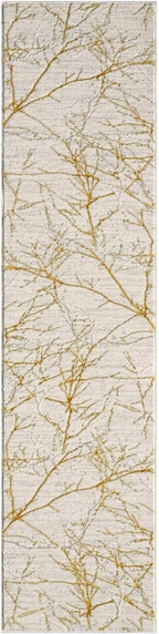 LUXE WEAVERS Sunset Collection 372 Gold 2x8 Modern Abstract Area Rug
