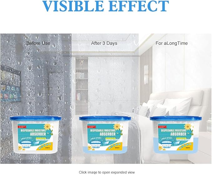 CANAGER Fresh Scent Moisture Absorber Box,Odor Eliminator and Dehumidifier Boxes for Closet,Bedroom,Kitchen,Bathroom-6 Packs,Cups - Traps Moisture for Fresher, Cleaner Air Yellow