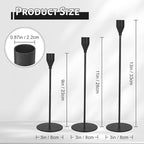 Taper Candle Holders, Set of 6 Candlestick Holders for Table Centerpieces, Weddings, Parties, Anniversaries and Home Decor, Elegant Candle Holders (Black)