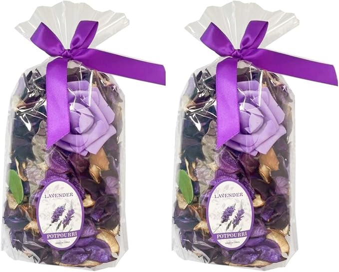 Potpourri Bags,Home Fragrance Sachet Petal,Potpourri Bowl Filler,vase Filler for Families, Weddings, Cars, Coffee Shops, etc Decoration, 2 Bags/10oz (Lavender)