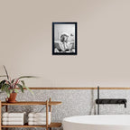 Black and White Lion Canvas Wall Art Bathroom Pictures Paintings for Wall Decor Funny Bathroom Wall Art Framed Animal Print Artwork