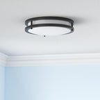 2-Pack 50W Dimmable Flush Mount Ceiling Lights, 16 Inch Black LED Ceiling Light with 5 Color Temperatures in One Selectable, 5400LM Modern Close to Ceiling Light Fixtures for Livingroom Dining Hallway