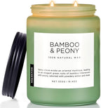 M&SENSE Bamboo Peony Spring Large Candles for Home Scented 19.4oz 110 Hour Long Lasting Burn Natural Organic Soy Candle Gifts for Women, Fresh Smelling Aromatherapy Gifts for Stress Relief