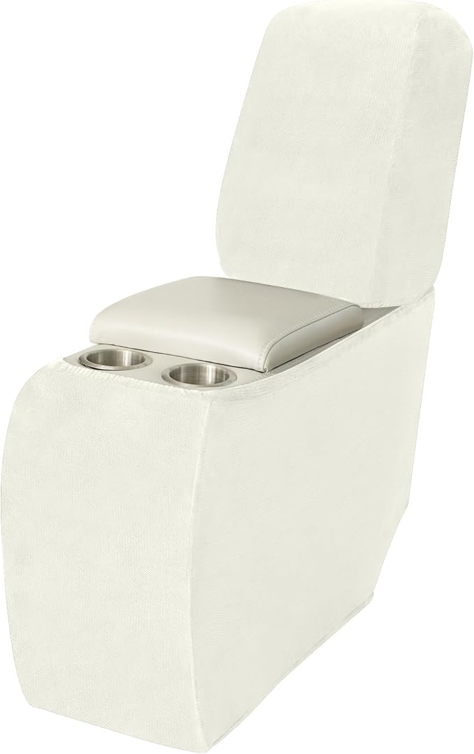 Arfntevss Sectional Recliner Couch Covers Velvet Corner Sectional Sofa Cover for Reclining Couch Stretch Soft L Shape Recliner Slipcover Washable Middle Console Protector (1 Console Cover, Cream)