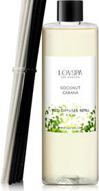 LOVSPA Coconut Cabana Diffuser Oil - Essential Oils for Diffuser Refill & Air Freshener Room Spray - Long-Lasting & Natural Home Fragrance, Scented Oil for Diffusers, USA Made, 8 oz