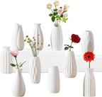 5'' White Ceramic Bud Vases Set of 10,Small Vases in Bulk for Flowers,Mini Vases for Centerpieces,Modern for Floral and Pampas Grass,Boho for Wedding,Party,Table Home Decor