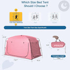 Bed Tent,Portable Privacy Sleeping Bed Canopy,Blackout 90% Drapes for Kids and Adult,Indoor Space Tent with Breathable Large Mesh Windows