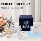 Crystal Glass Hummingbird Figurine Gold Tiny Bird Statue Hand Blown Glass Animal Sculpture Collectible Paperweight Gift for Women